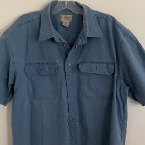L.L. Bean Blue Casual Button Down Shirt